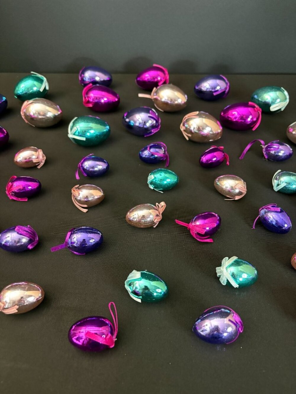 Fiesta Easter Egg Ornaments Vintage Metallic Decorations Hanging Holiday Tree 50 - Picture 4 of 5